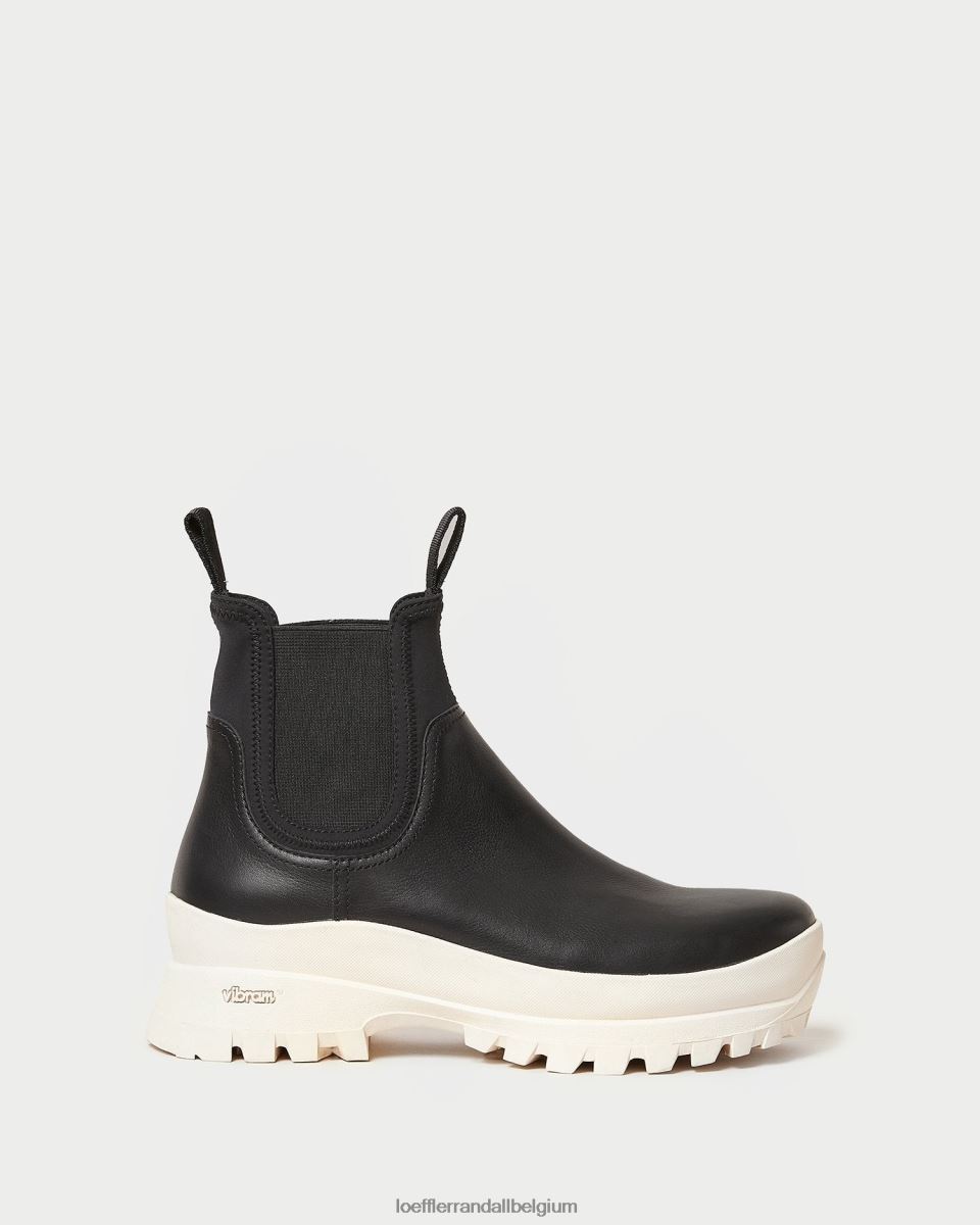 chaussures Loeffler Randall botte météo tara crème noir blanc femmes 04V42L280