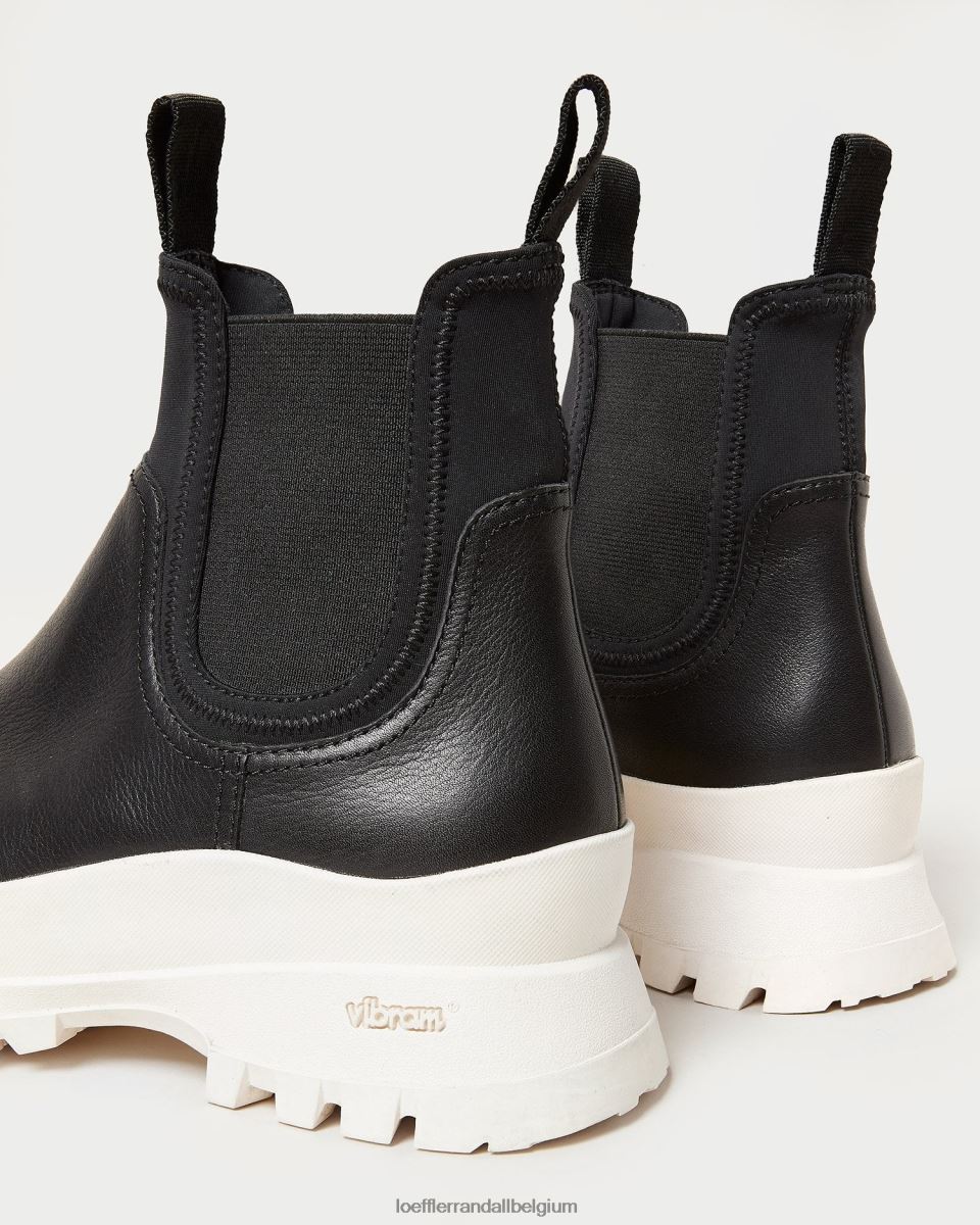 chaussures Loeffler Randall botte météo tara crème noir blanc femmes 04V42L280