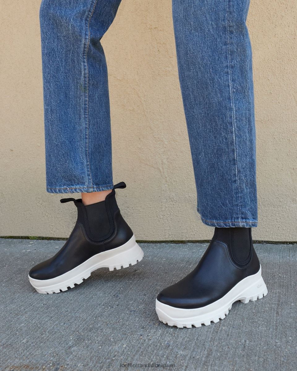chaussures Loeffler Randall botte météo tara crème noir blanc femmes 04V42L280