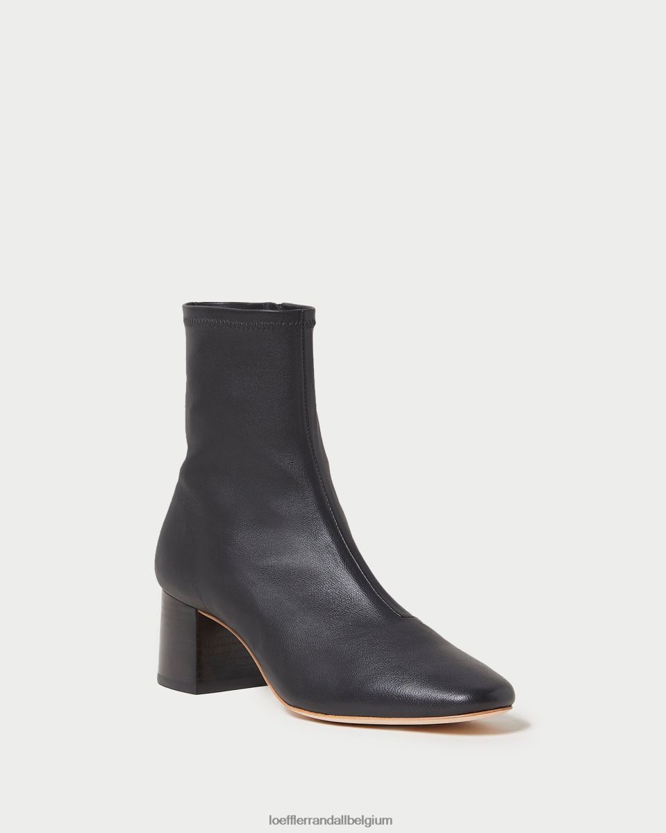 chaussures Loeffler Randall bottine stretch à talon mi-haut alec noir femmes 04V42L284