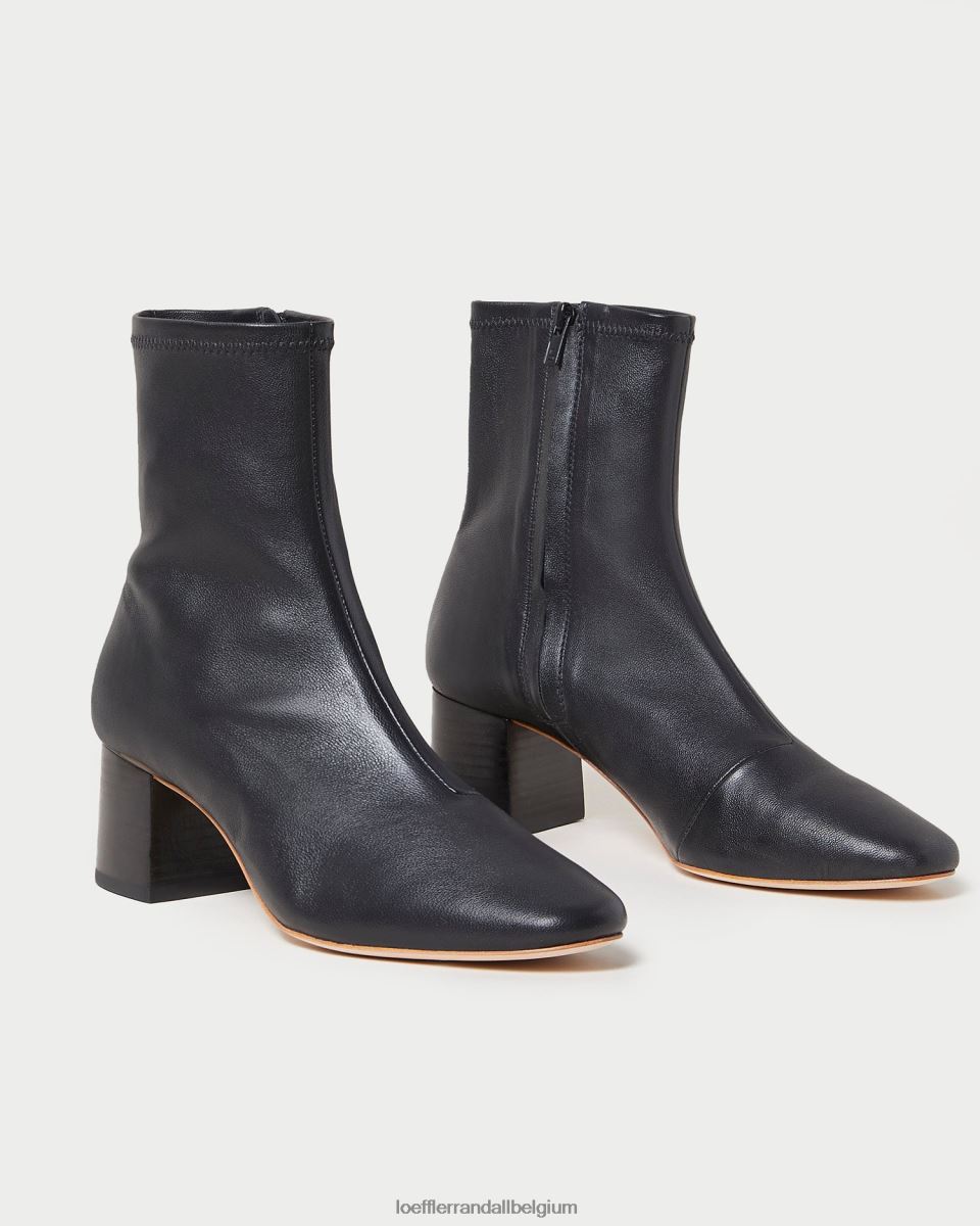 chaussures Loeffler Randall bottine stretch à talon mi-haut alec noir femmes 04V42L284