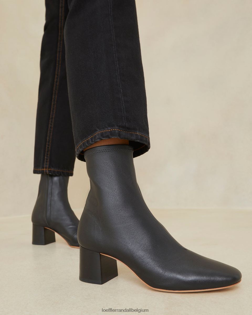 chaussures Loeffler Randall bottine stretch à talon mi-haut alec noir femmes 04V42L284