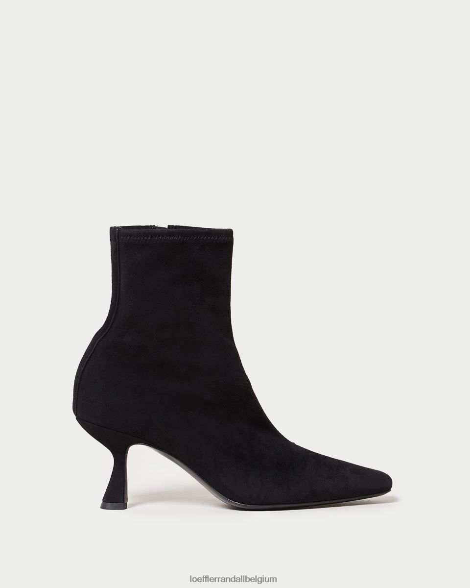 chaussures Loeffler Randall bottines courbées en daim thandy noir femmes 04V42L289