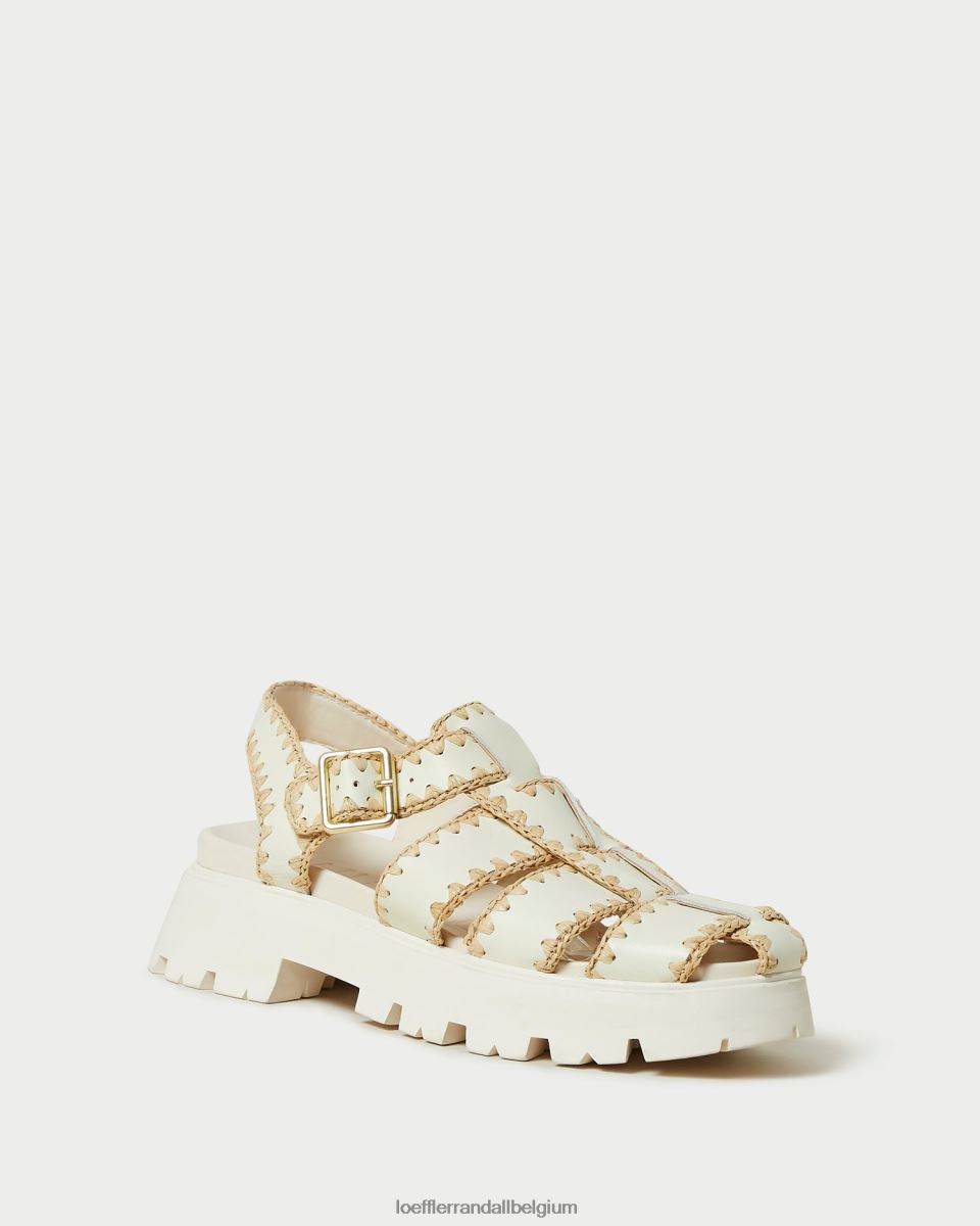 chaussures Loeffler Randall sandale à cage talia crème/naturel femmes 04V42L112