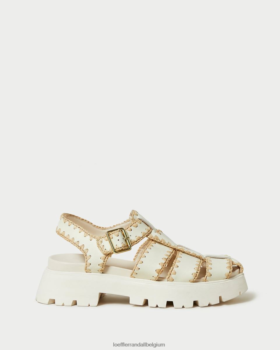 chaussures Loeffler Randall sandale à cage talia crème/naturel femmes 04V42L112