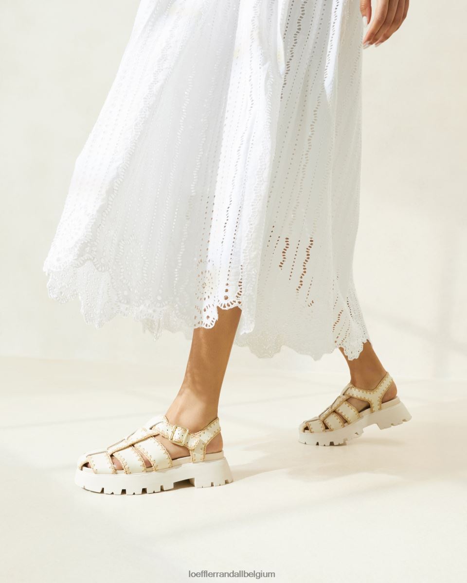 chaussures Loeffler Randall sandale à cage talia crème/naturel femmes 04V42L112
