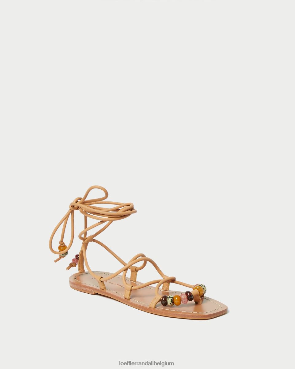 chaussures Loeffler Randall sandale à lacets avec nœud Colleen Miel femmes 04V42L135