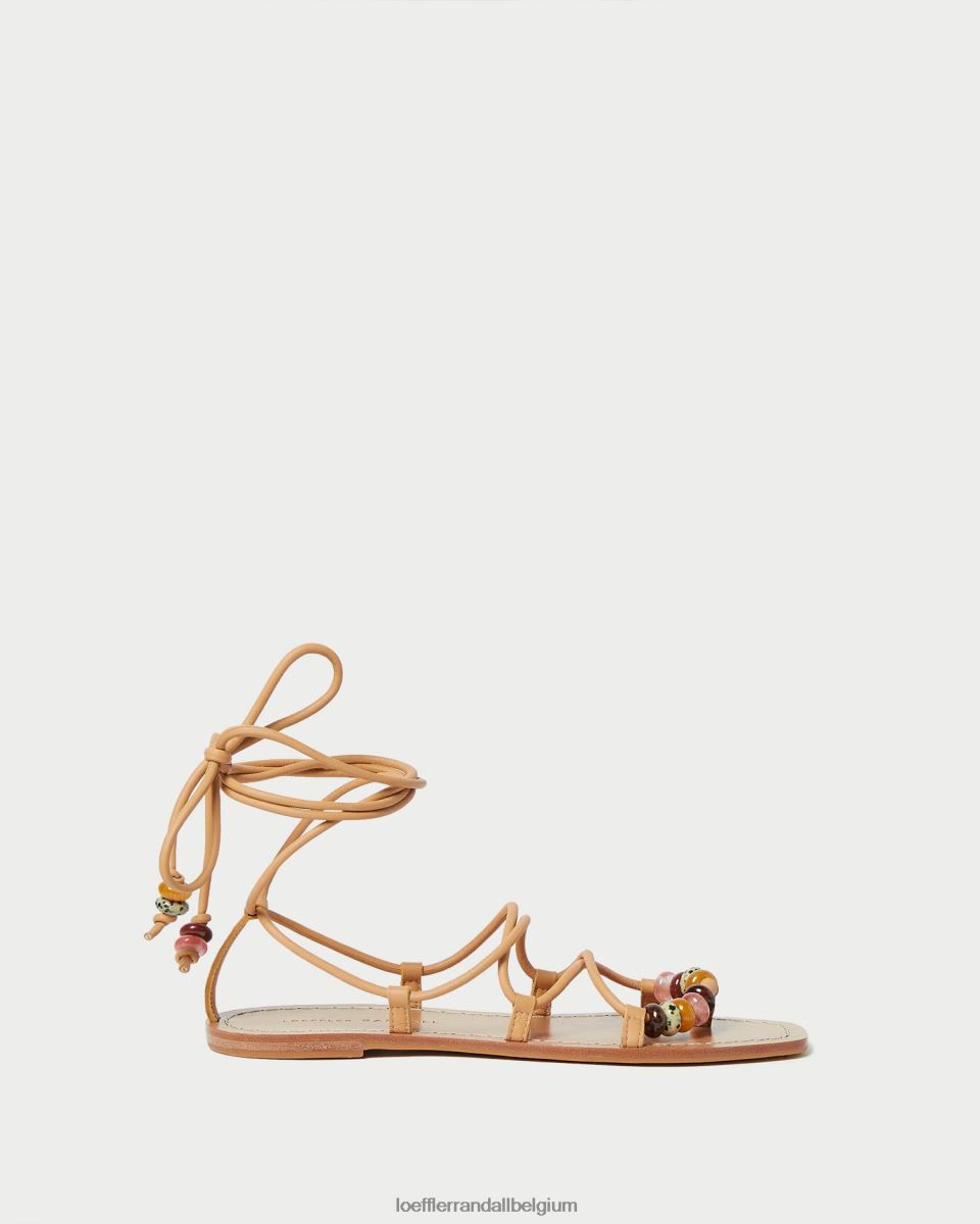 chaussures Loeffler Randall sandale à lacets avec nœud Colleen Miel femmes 04V42L135