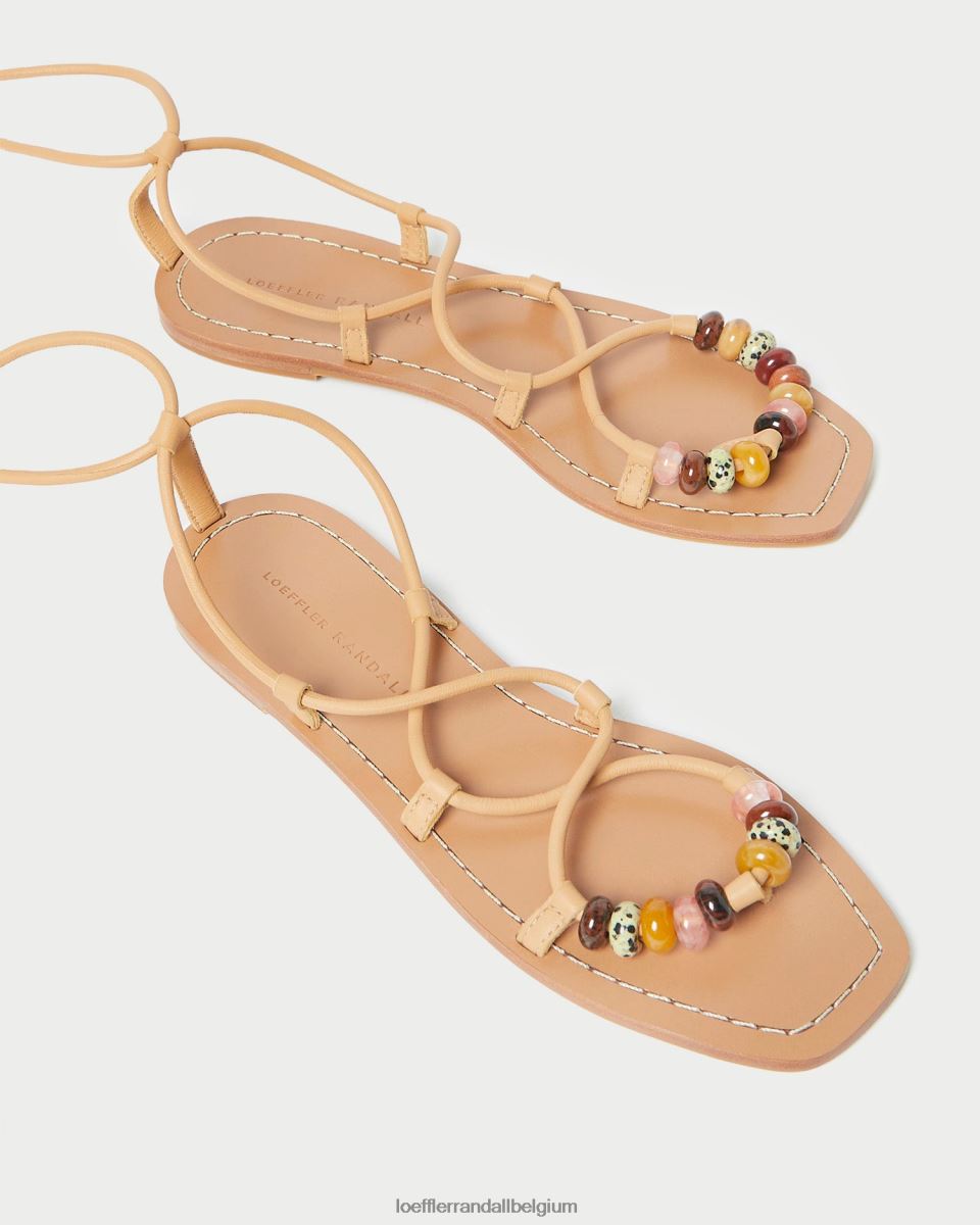 chaussures Loeffler Randall sandale à lacets avec nœud Colleen Miel femmes 04V42L135