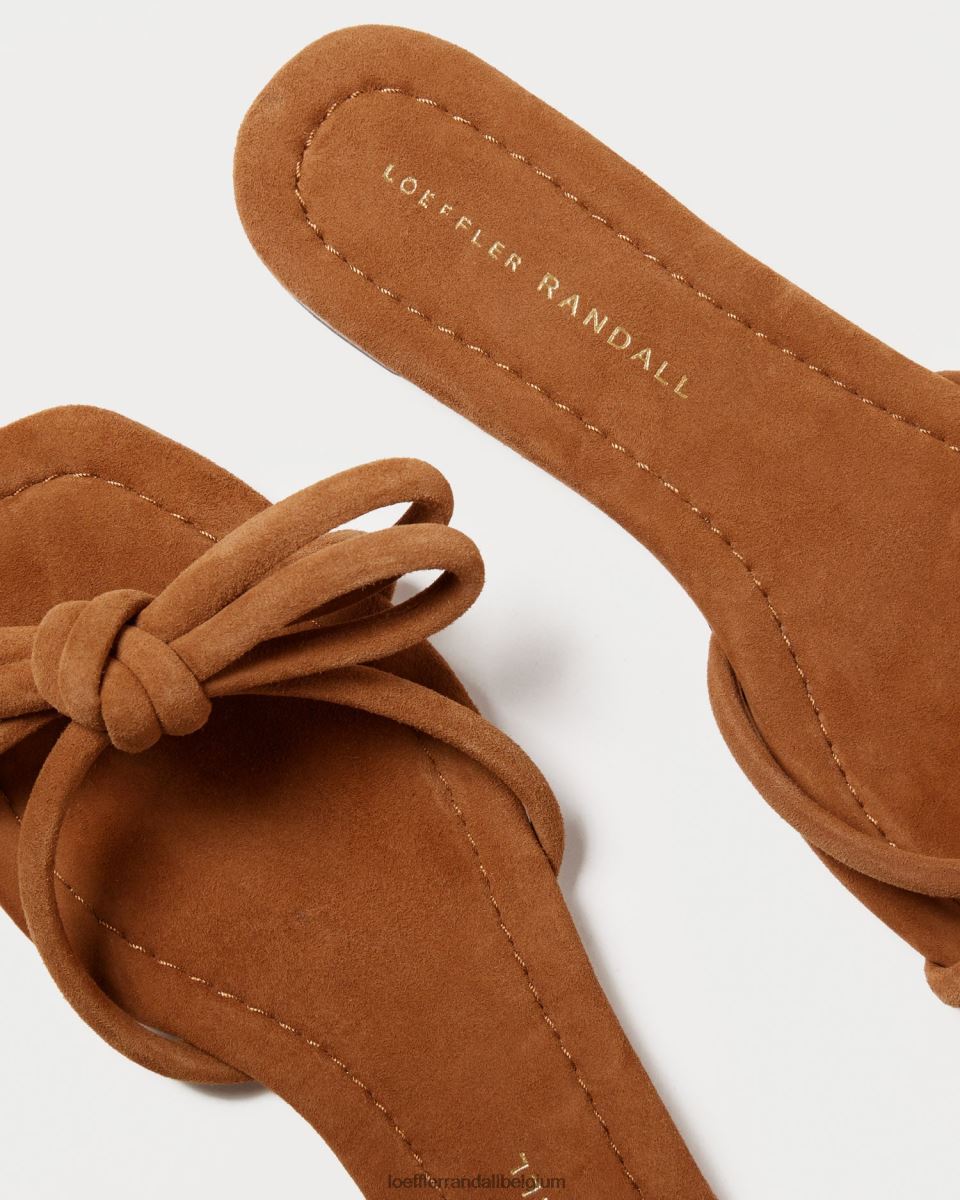 chaussures Loeffler Randall sandale à nœud hadley cacao femmes 04V42L105