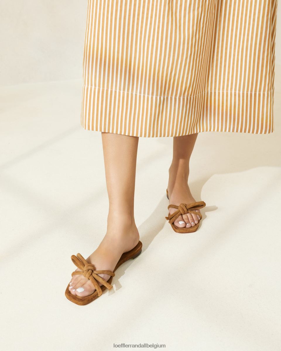 chaussures Loeffler Randall sandale à nœud hadley cacao femmes 04V42L105