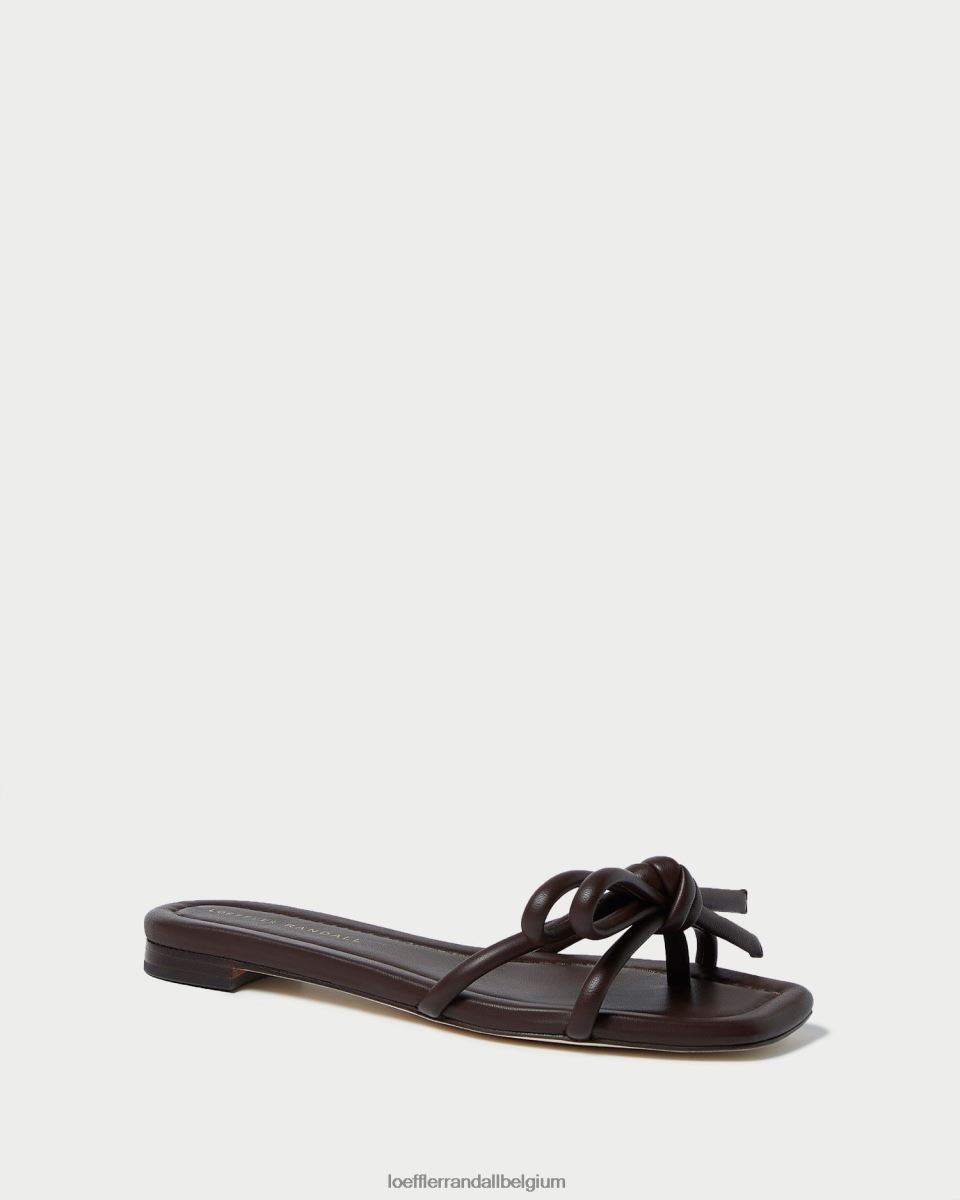 chaussures Loeffler Randall sandale à nœud hadley chocolat femmes 04V42L130