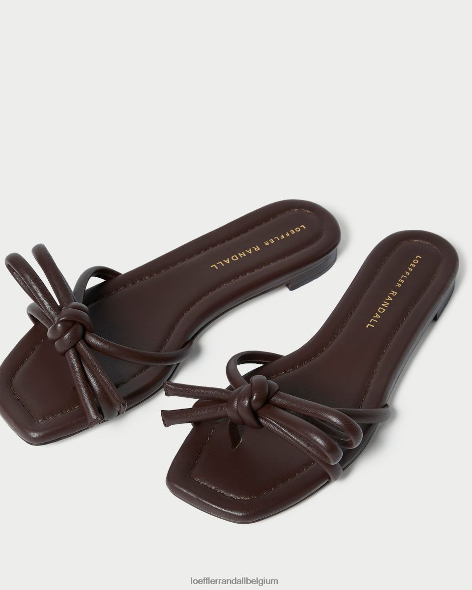 chaussures Loeffler Randall sandale à nœud hadley chocolat femmes 04V42L130