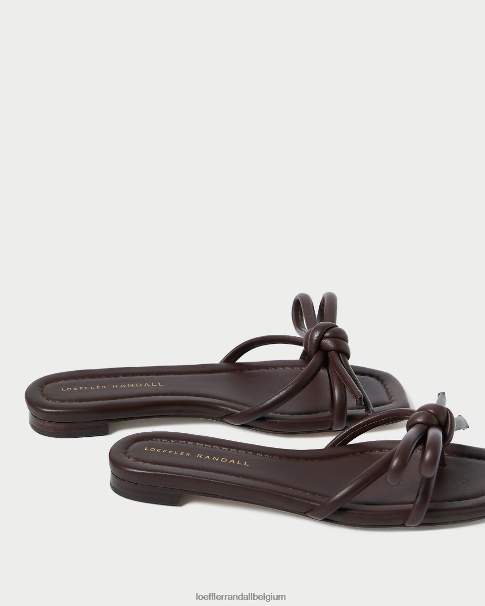 chaussures Loeffler Randall sandale à nœud hadley chocolat femmes 04V42L130