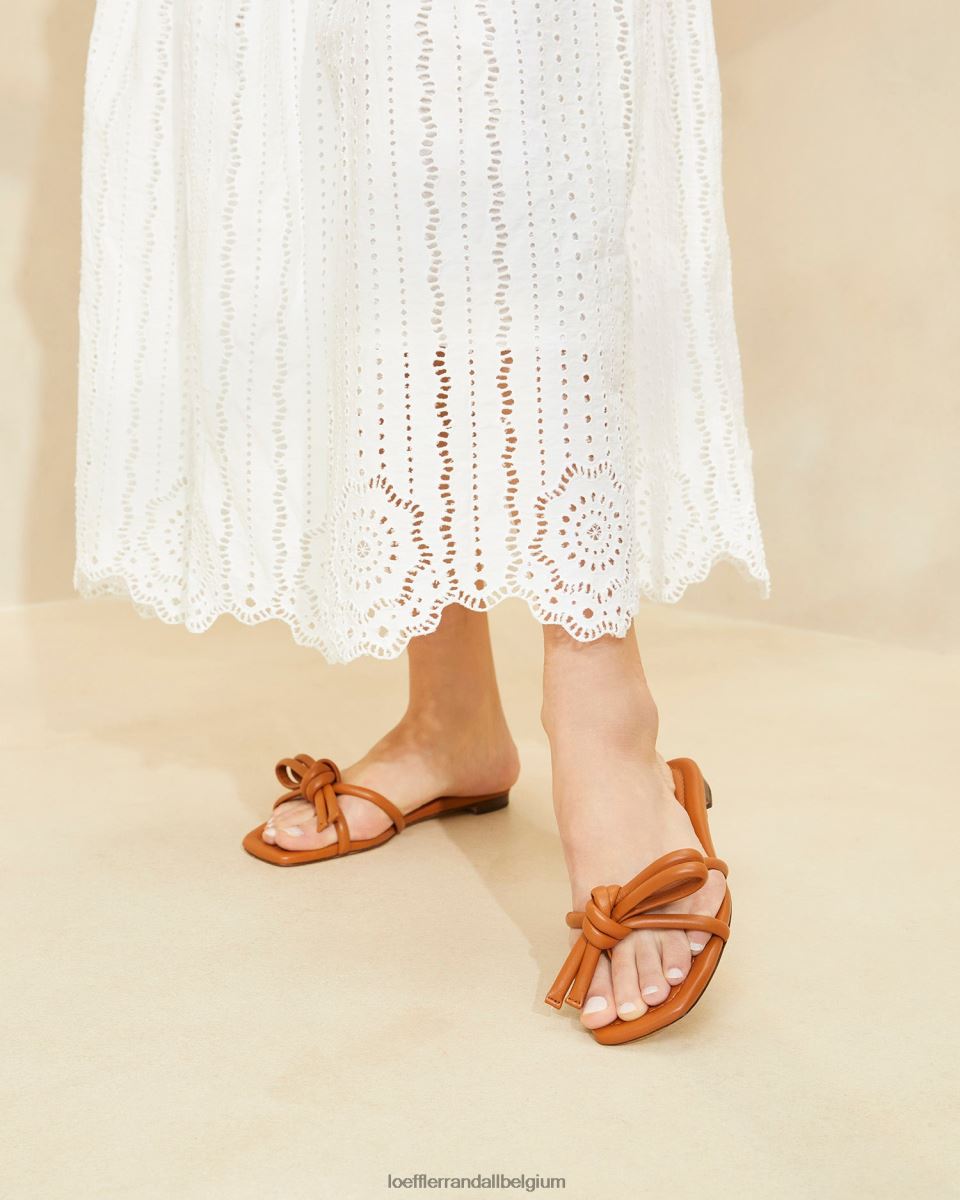 chaussures Loeffler Randall sandale à nœud hadley marron Charpente femmes 04V42L119