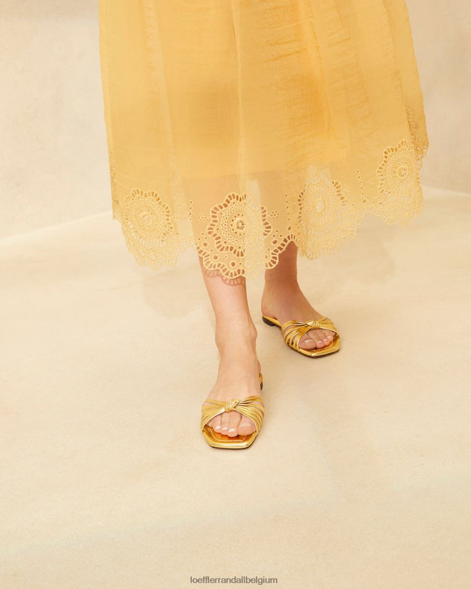 chaussures Loeffler Randall sandale à nœud izzie or femmes 04V42L127