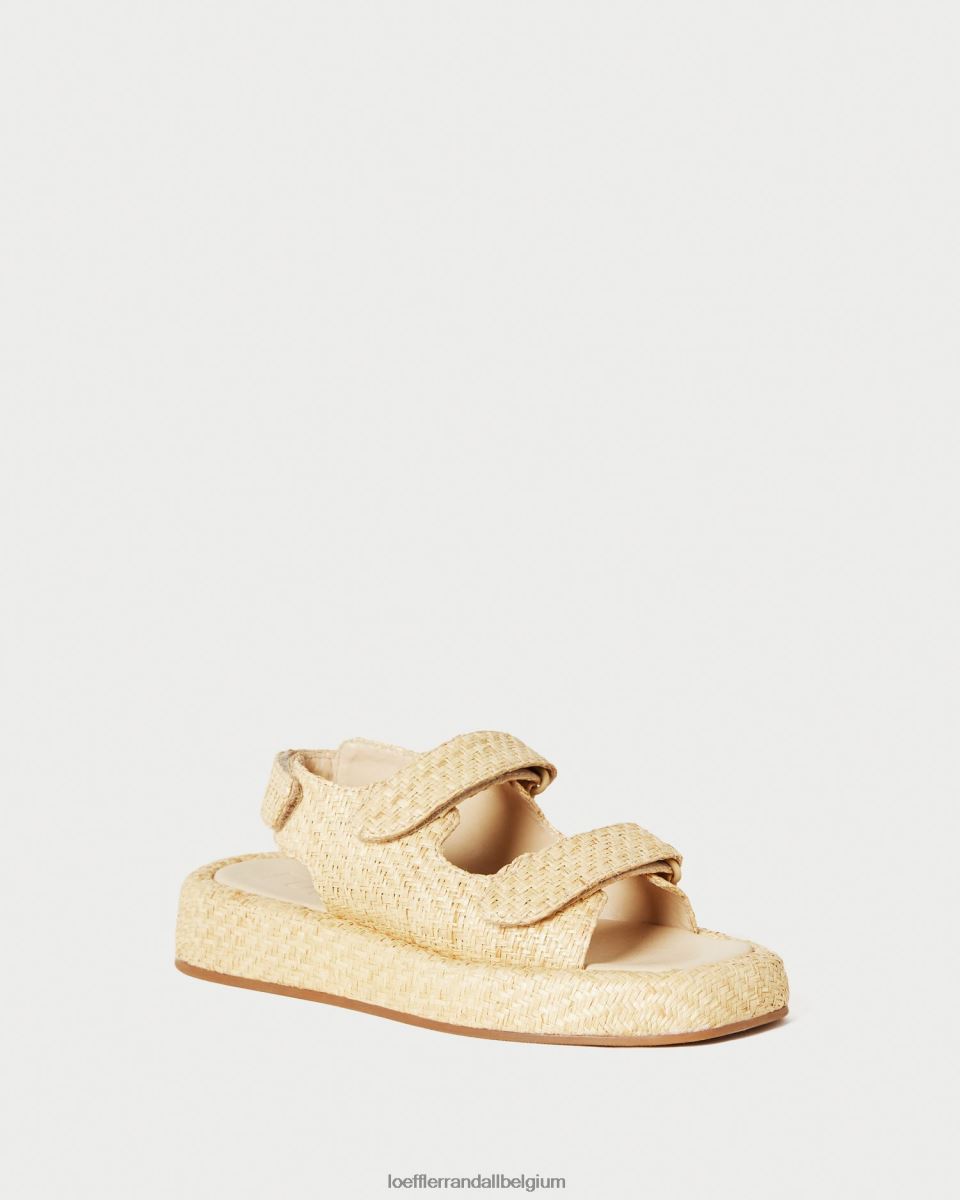 chaussures Loeffler Randall sandale plateforme en raphia blaise naturel femmes 04V42L101