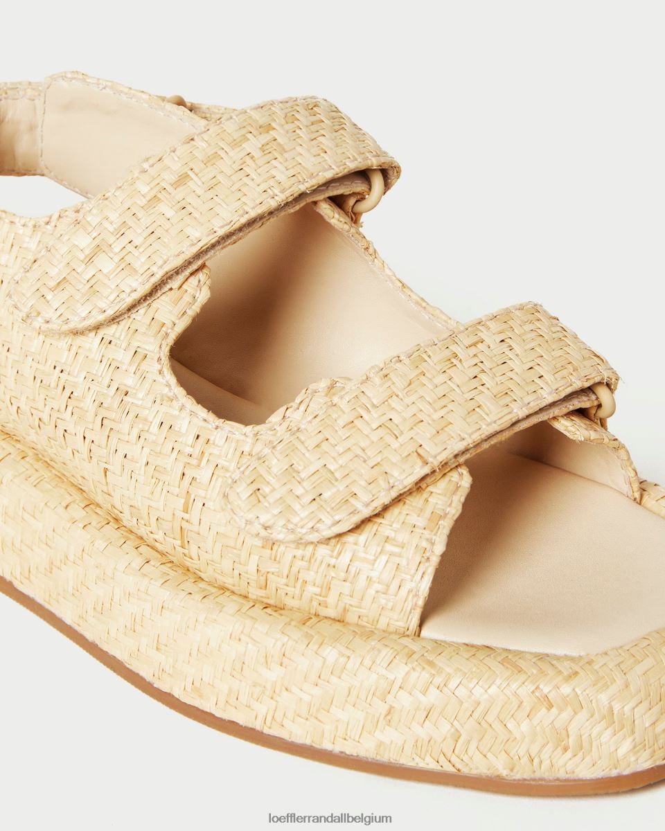 chaussures Loeffler Randall sandale plateforme en raphia blaise naturel femmes 04V42L101