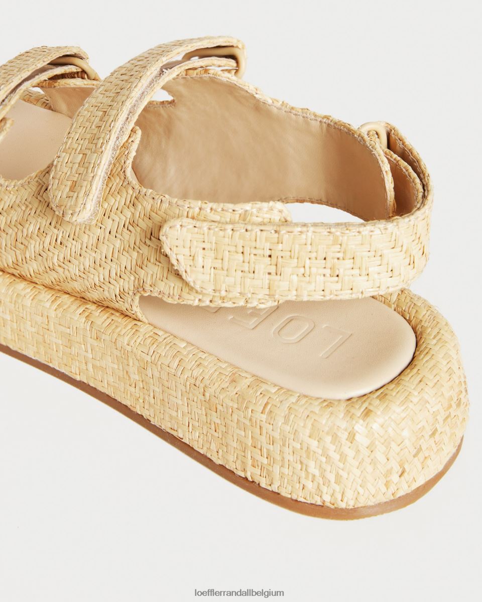 chaussures Loeffler Randall sandale plateforme en raphia blaise naturel femmes 04V42L101