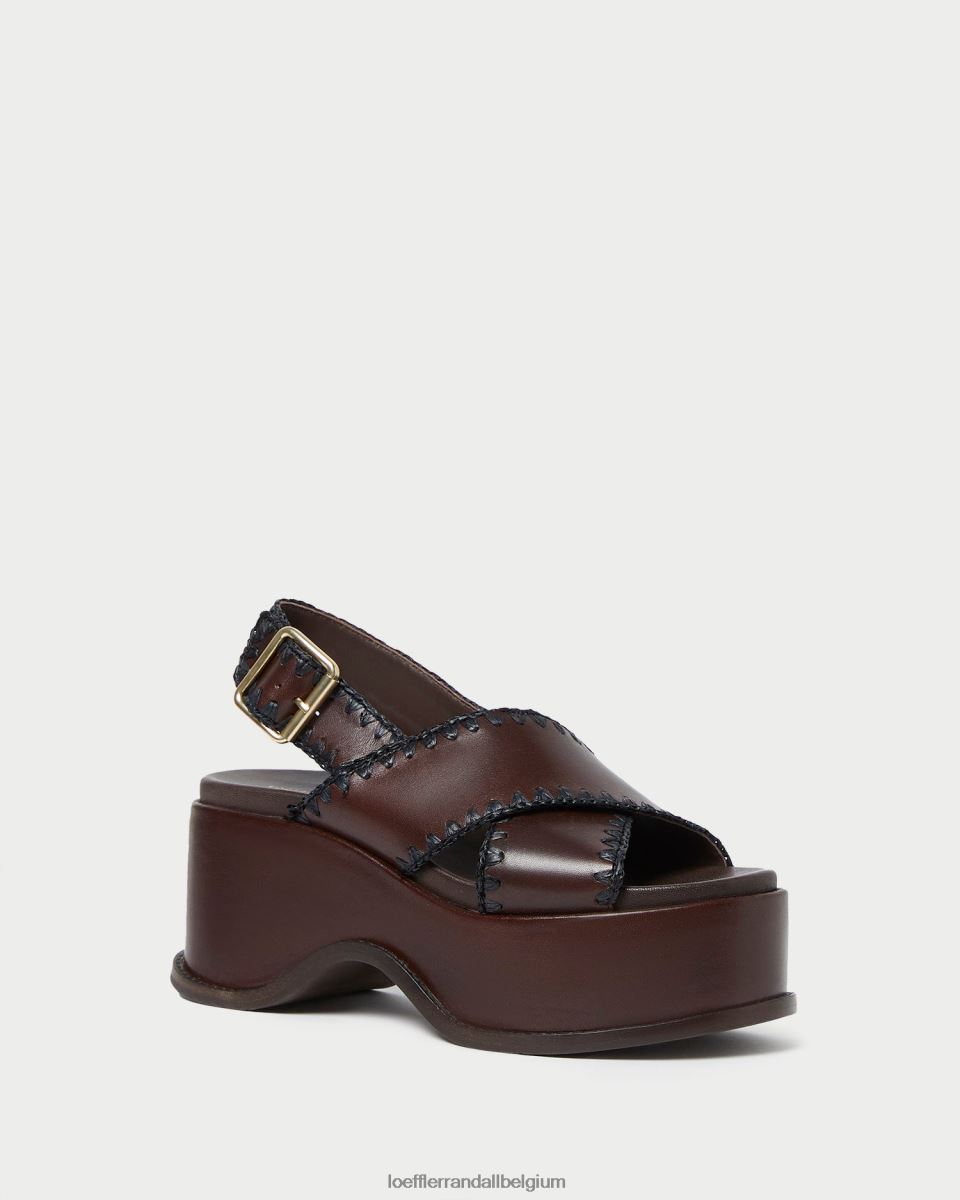 chaussures Loeffler Randall sandale plateforme mae expresso/noir femmes 04V42L129