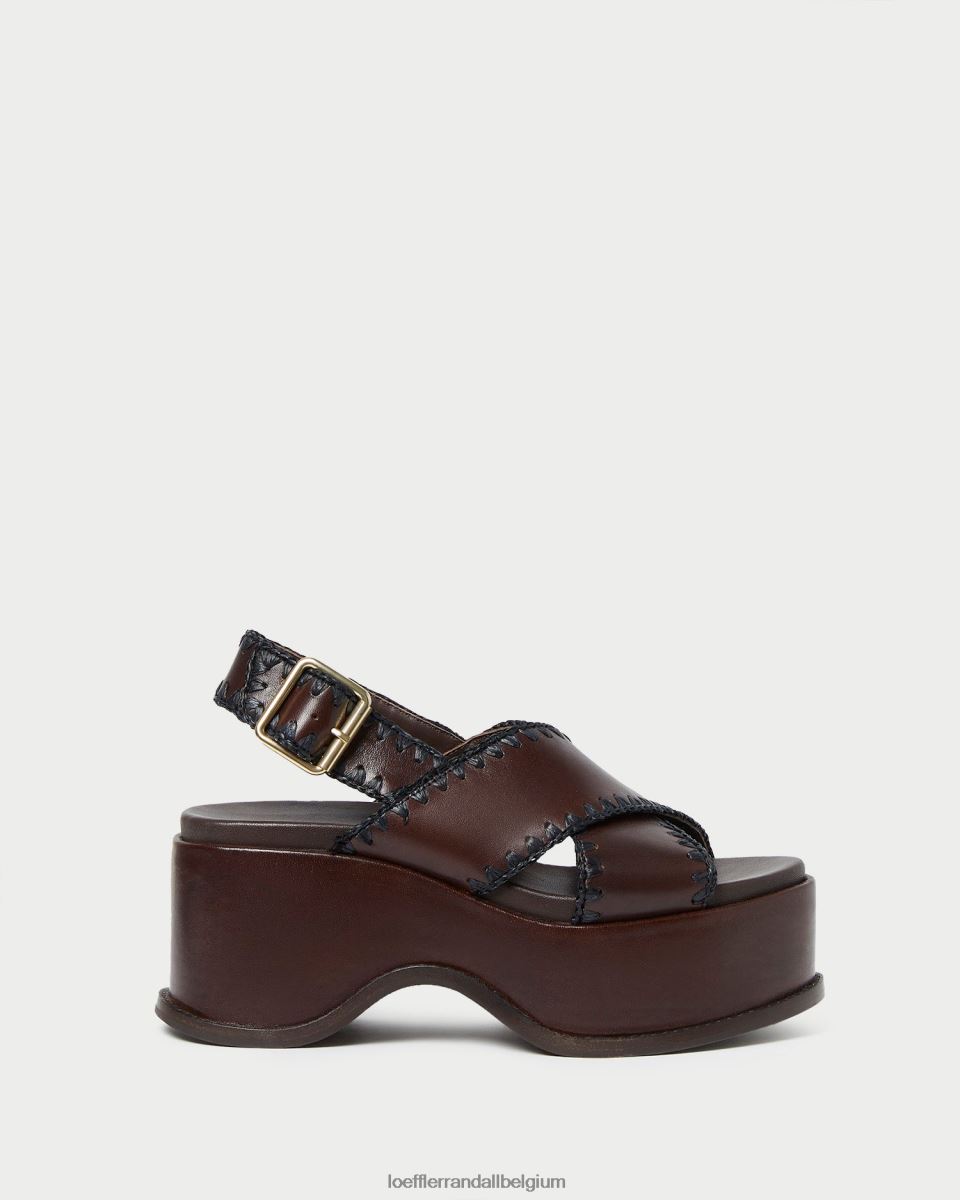 chaussures Loeffler Randall sandale plateforme mae expresso/noir femmes 04V42L129