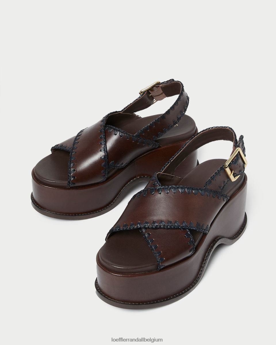 chaussures Loeffler Randall sandale plateforme mae expresso/noir femmes 04V42L129