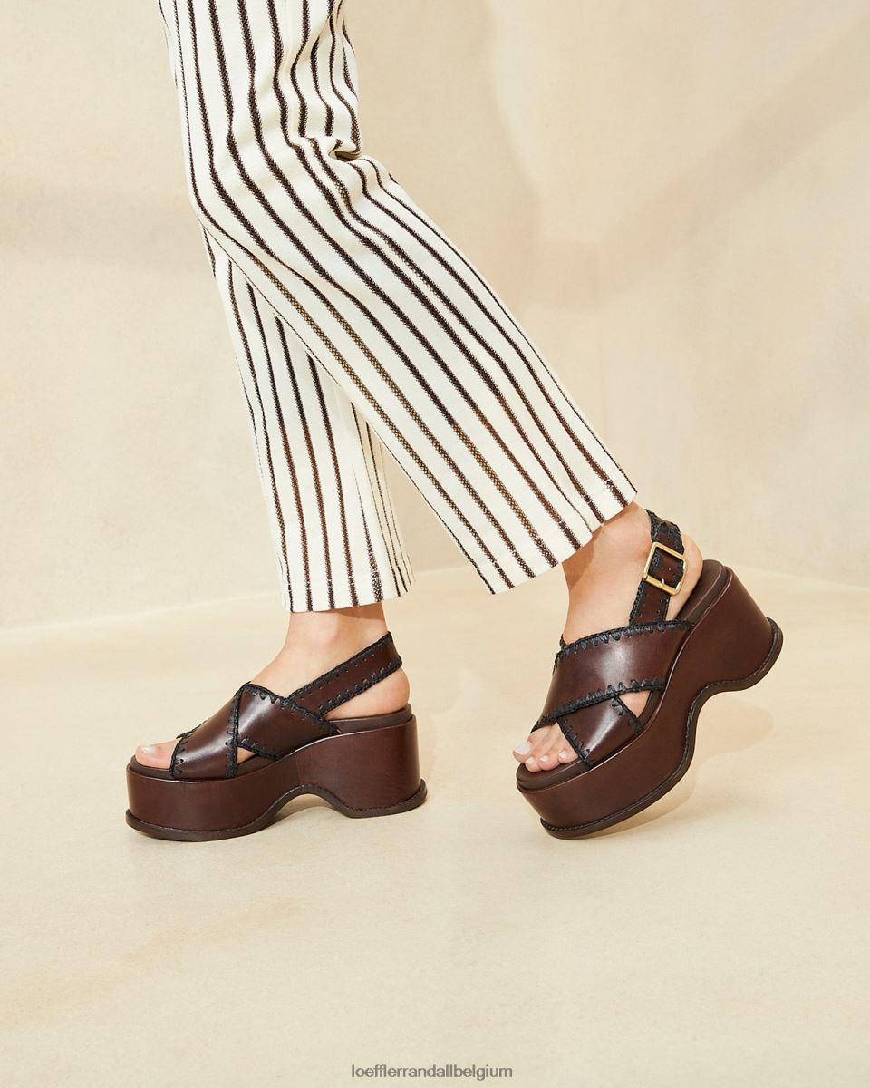 chaussures Loeffler Randall sandale plateforme mae expresso/noir femmes 04V42L129
