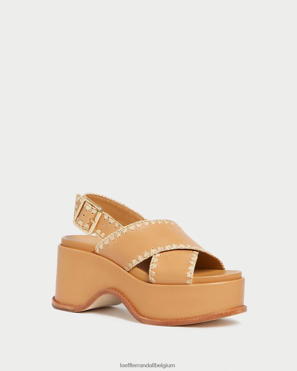 chaussures Loeffler Randall sandale plateforme mae miel/naturel femmes 04V42L128
