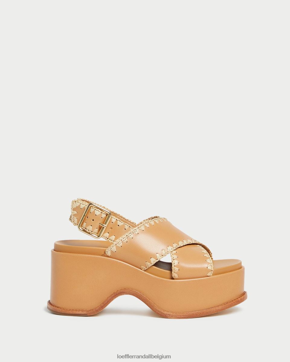 chaussures Loeffler Randall sandale plateforme mae miel/naturel femmes 04V42L128