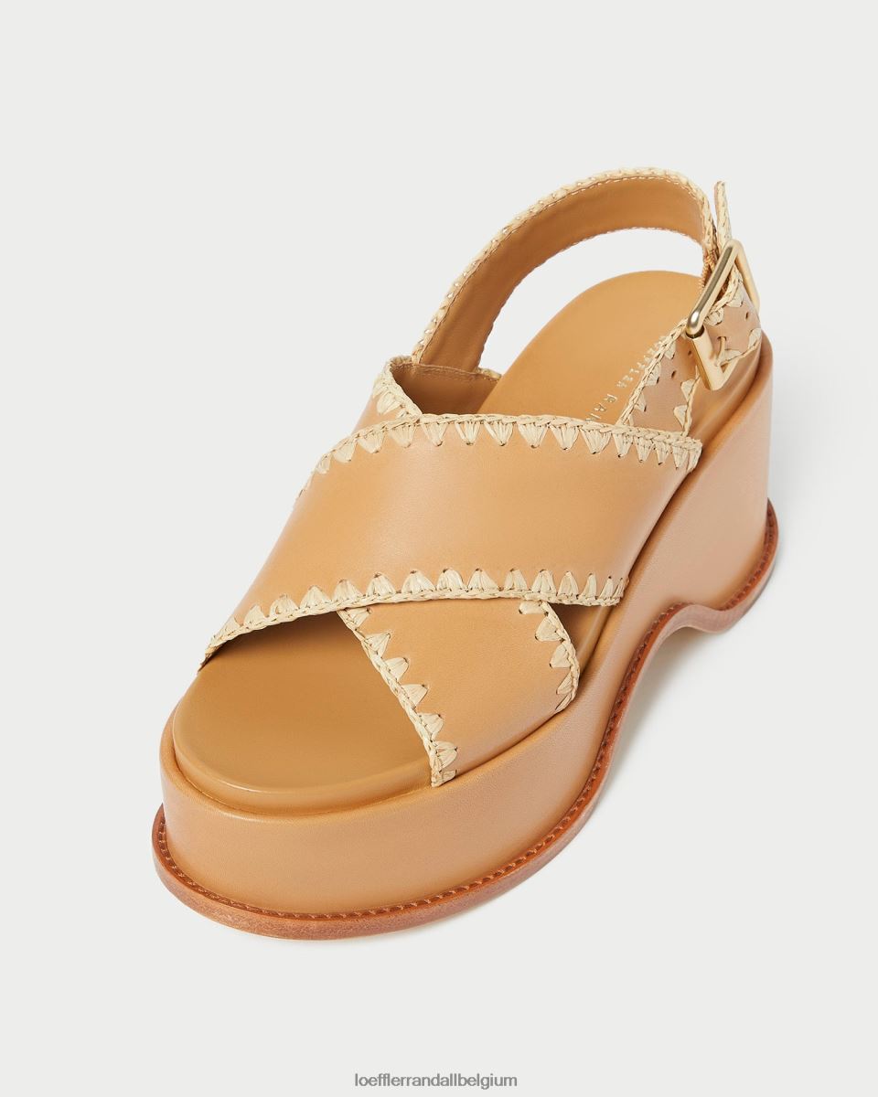 chaussures Loeffler Randall sandale plateforme mae miel/naturel femmes 04V42L128