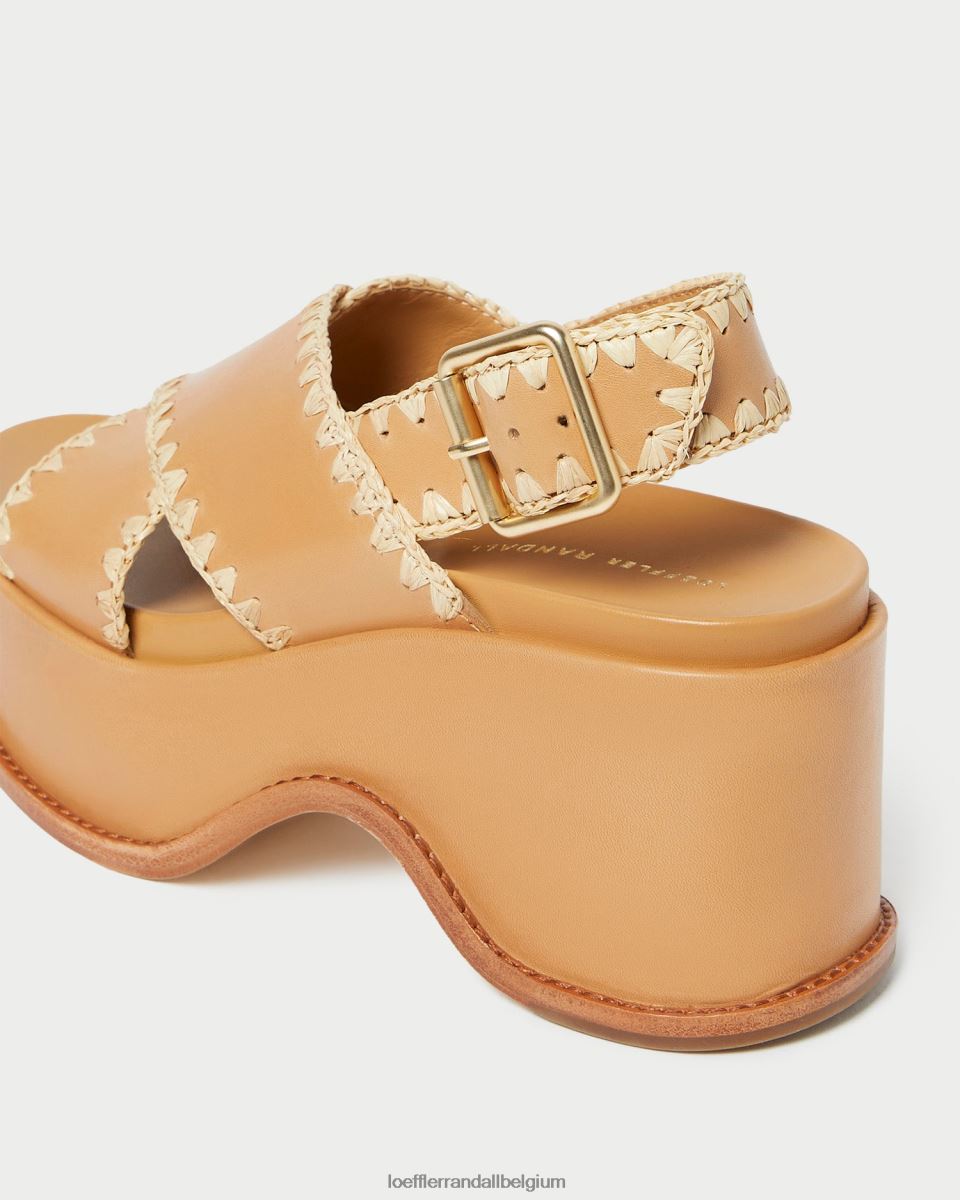 chaussures Loeffler Randall sandale plateforme mae miel/naturel femmes 04V42L128