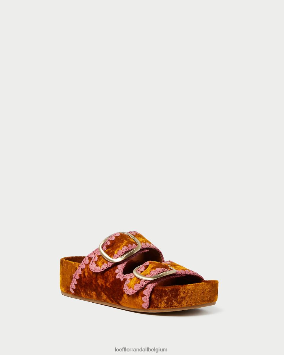 chaussures Loeffler Randall sandale à semelle intérieure theo ocre/blush femmes 04V42L126