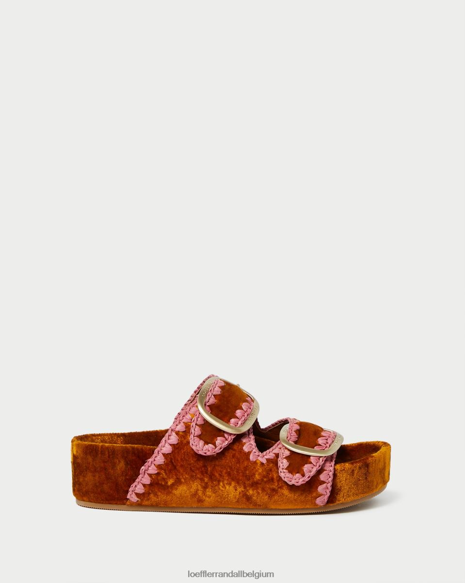 chaussures Loeffler Randall sandale à semelle intérieure theo ocre/blush femmes 04V42L126