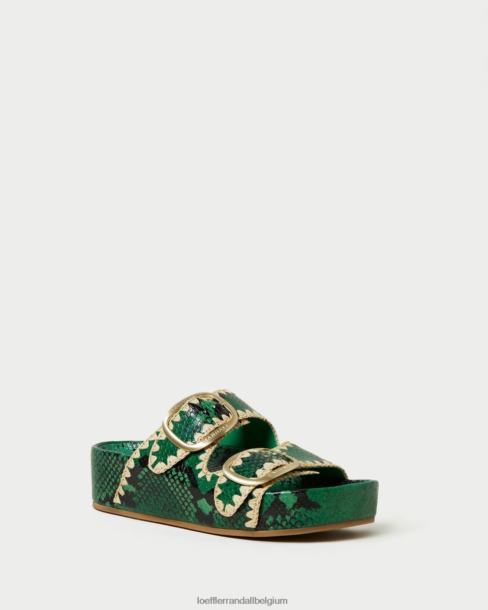 chaussures Loeffler Randall sandale à semelle intérieure theo vert/naturel femmes 04V42L120