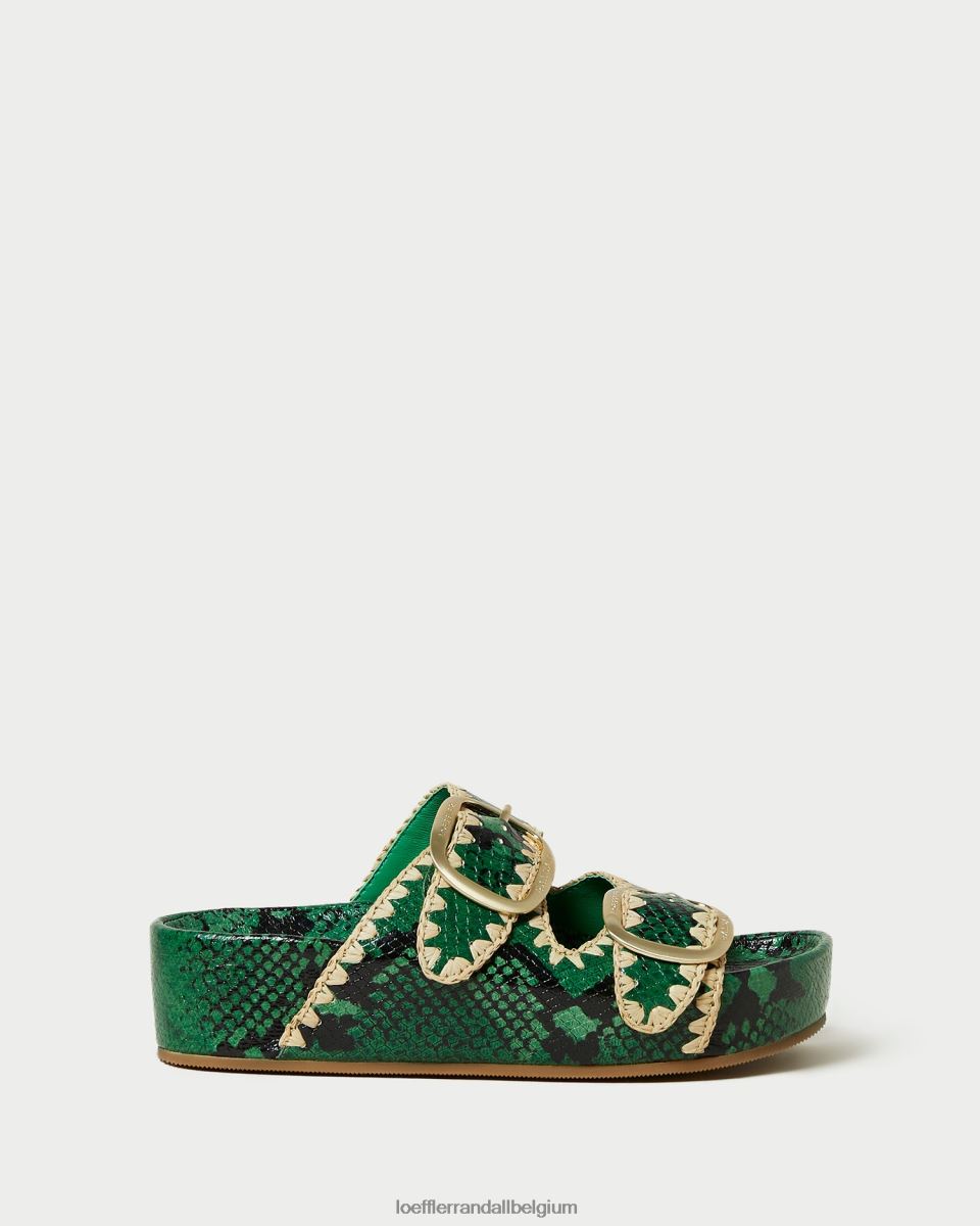 chaussures Loeffler Randall sandale à semelle intérieure theo vert/naturel femmes 04V42L120