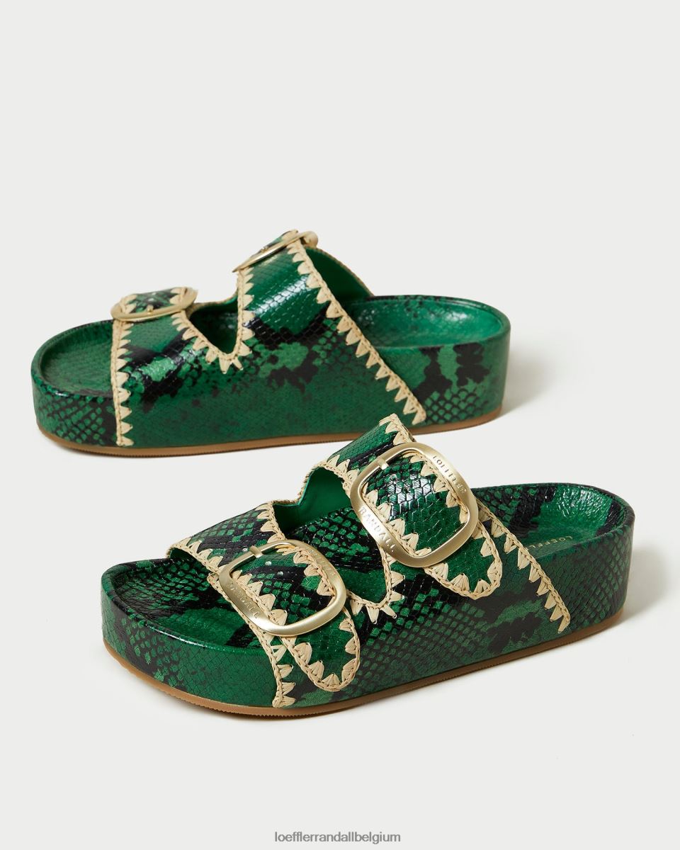 chaussures Loeffler Randall sandale à semelle intérieure theo vert/naturel femmes 04V42L120