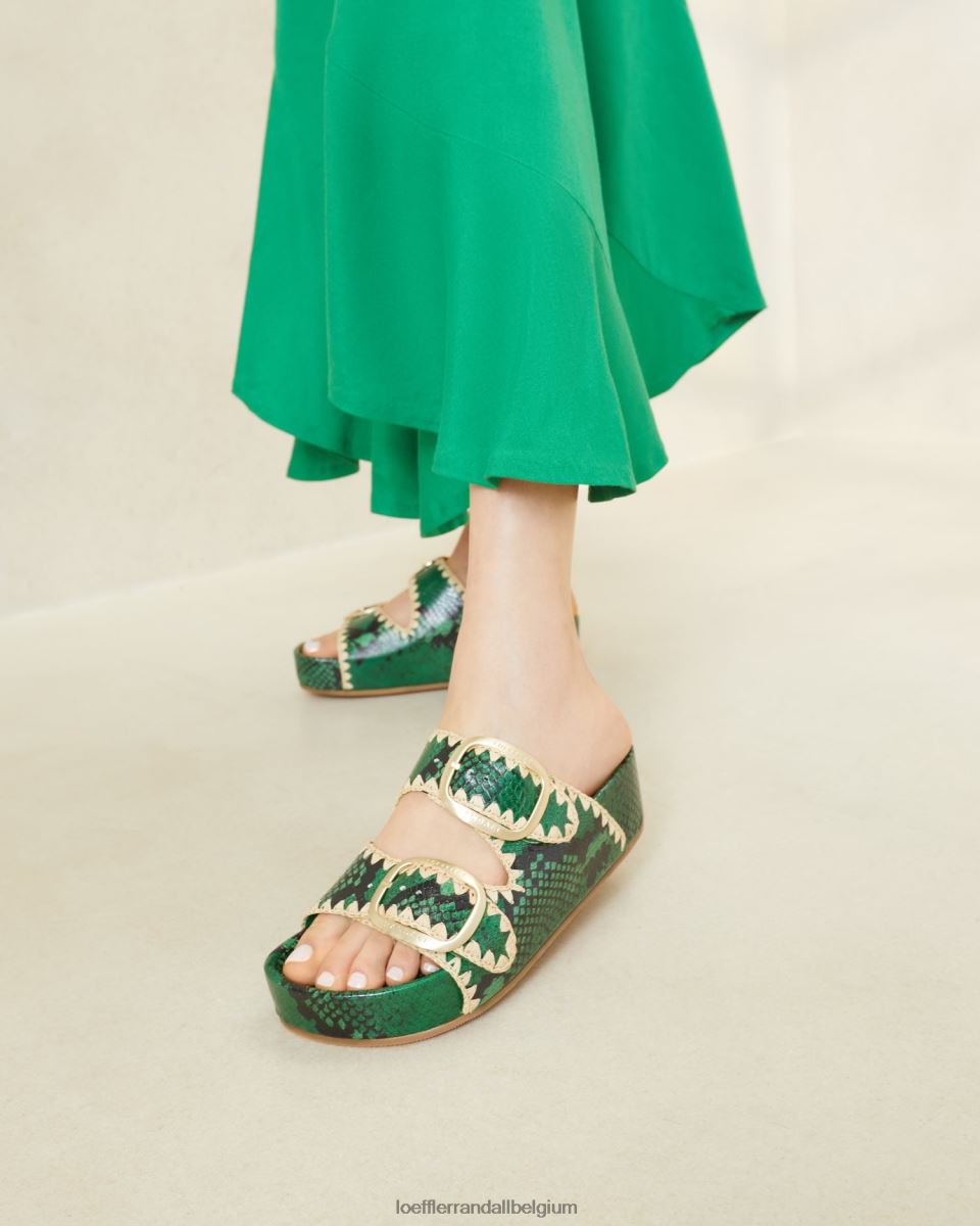 chaussures Loeffler Randall sandale à semelle intérieure theo vert/naturel femmes 04V42L120