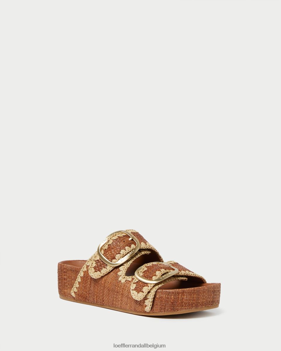 chaussures Loeffler Randall sandale theo marron à semelle intérieure cuona/naturel femmes 04V42L121