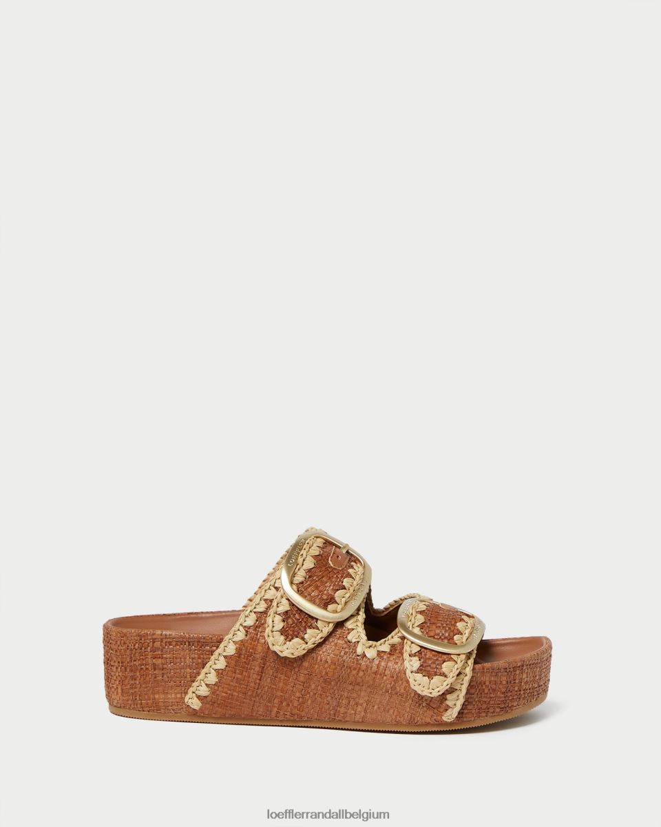 chaussures Loeffler Randall sandale theo marron à semelle intérieure cuona/naturel femmes 04V42L121