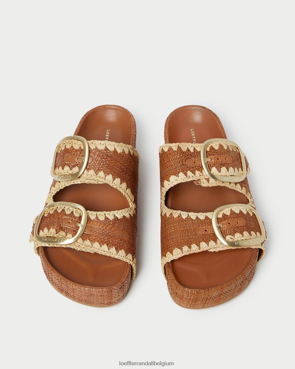 chaussures Loeffler Randall sandale theo marron à semelle intérieure cuona/naturel femmes 04V42L121