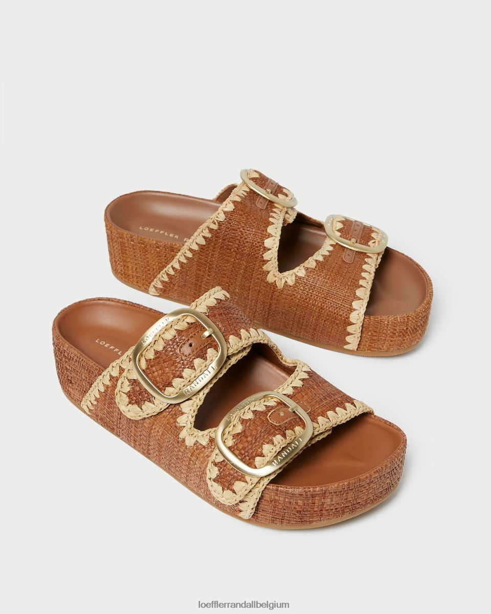 chaussures Loeffler Randall sandale theo marron à semelle intérieure cuona/naturel femmes 04V42L121