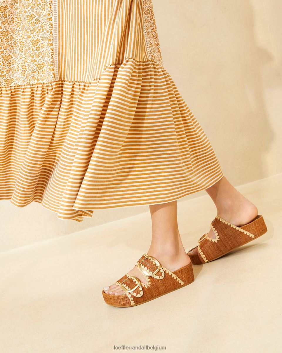 chaussures Loeffler Randall sandale theo marron à semelle intérieure cuona/naturel femmes 04V42L121