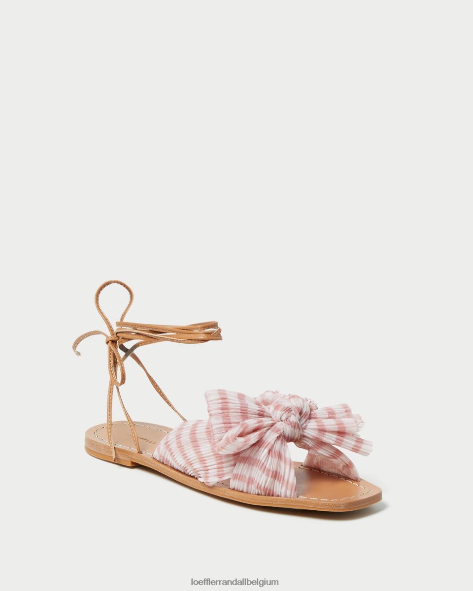 chaussures Loeffler Randall toboggan à nœud pivoine vichy rose tendre femmes 04V42L131