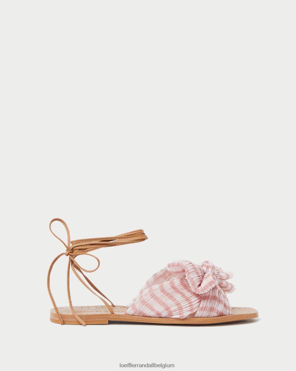 chaussures Loeffler Randall toboggan à nœud pivoine vichy rose tendre femmes 04V42L131
