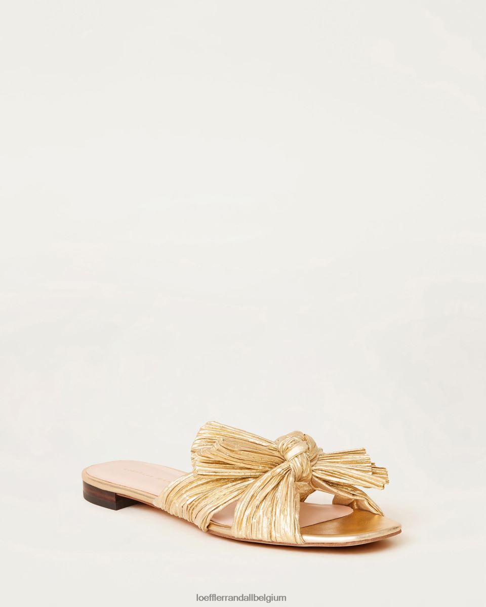 chaussures Loeffler Randall toboggan à nœud plissé Daphné or femmes 04V42L102