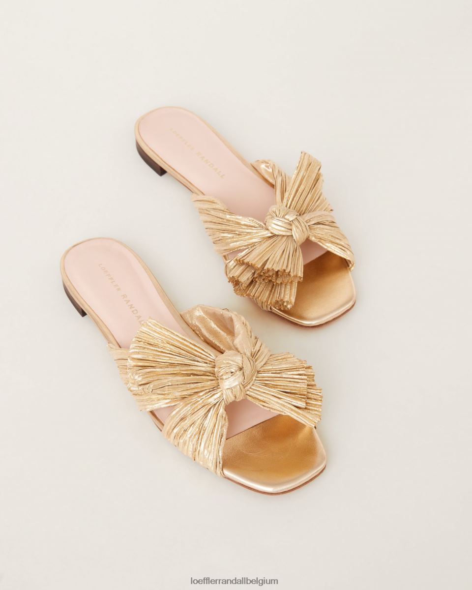 chaussures Loeffler Randall toboggan à nœud plissé Daphné or femmes 04V42L102