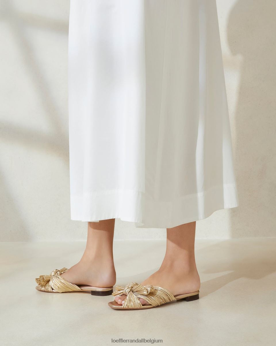 chaussures Loeffler Randall toboggan à nœud plissé Daphné or femmes 04V42L102