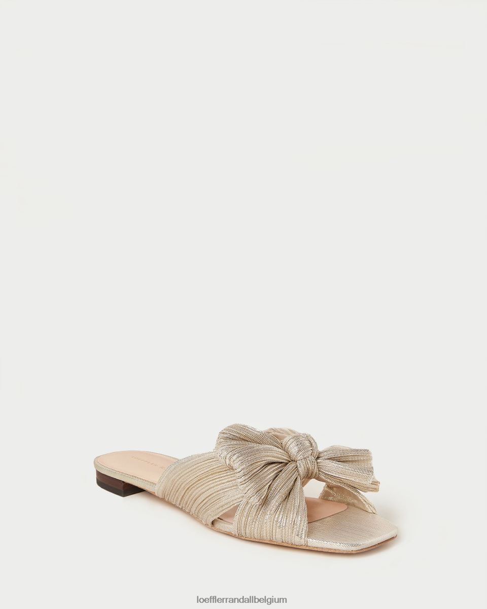chaussures Loeffler Randall toboggan à nœud plissé Daphné platine femmes 04V42L100