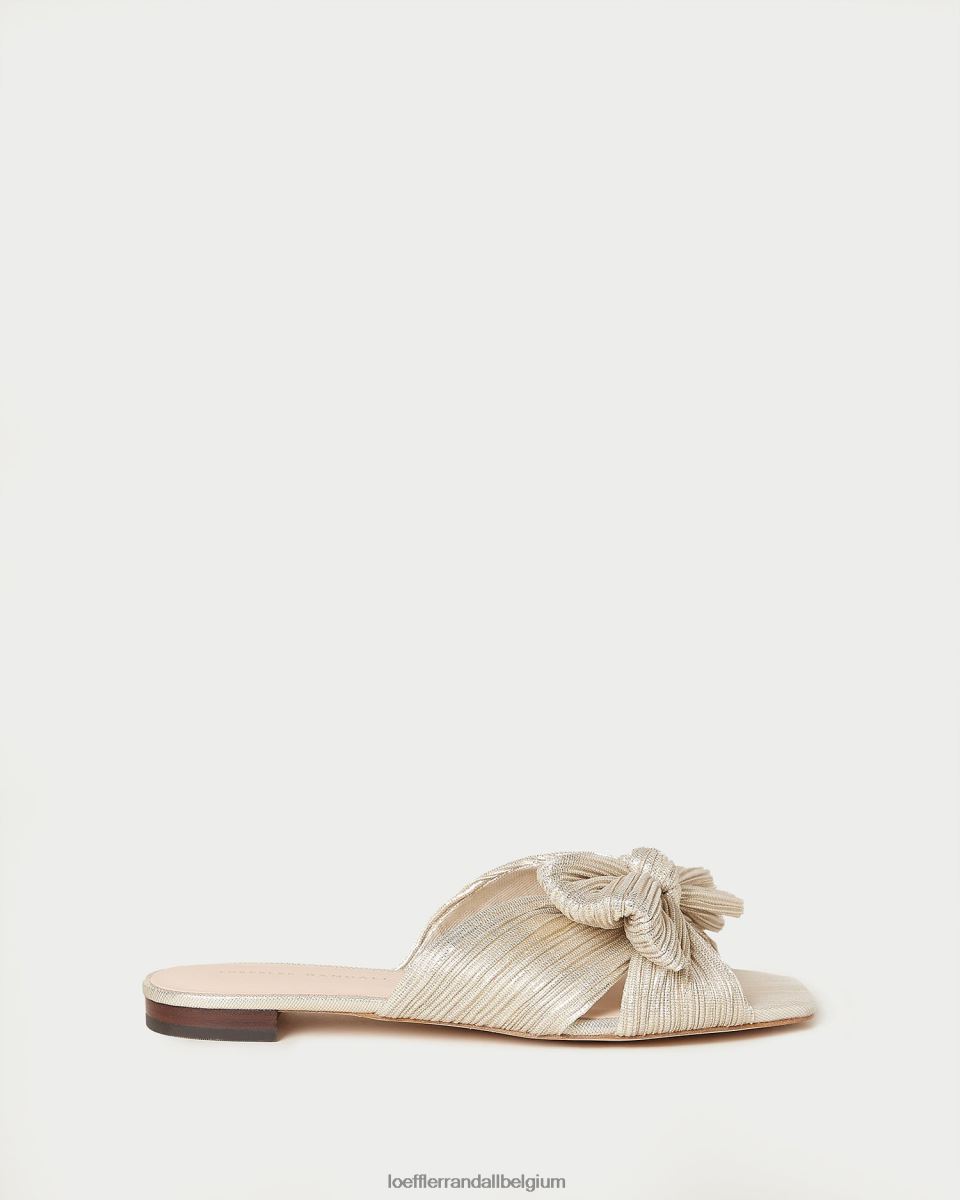 chaussures Loeffler Randall toboggan à nœud plissé Daphné platine femmes 04V42L100