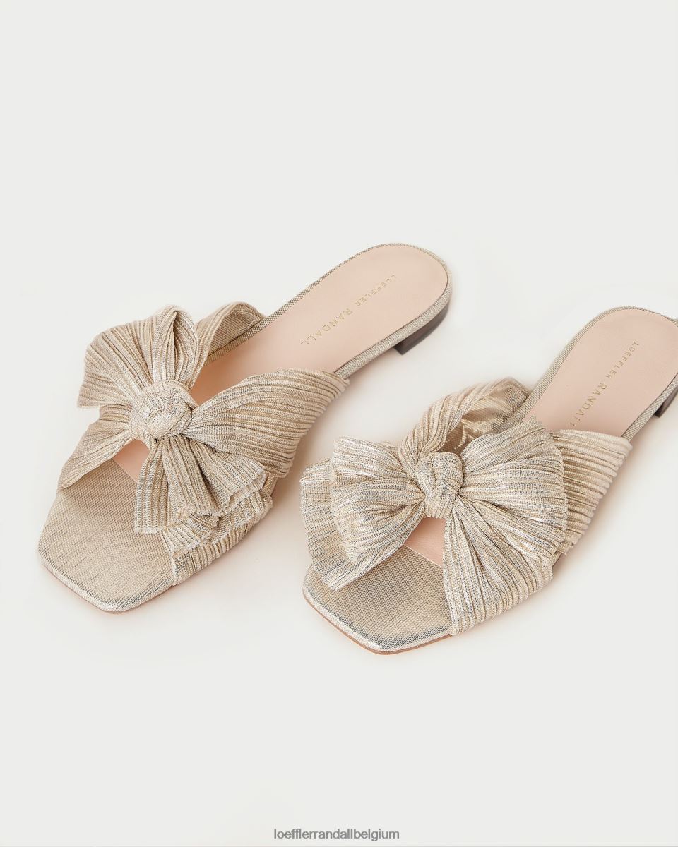 chaussures Loeffler Randall toboggan à nœud plissé Daphné platine femmes 04V42L100